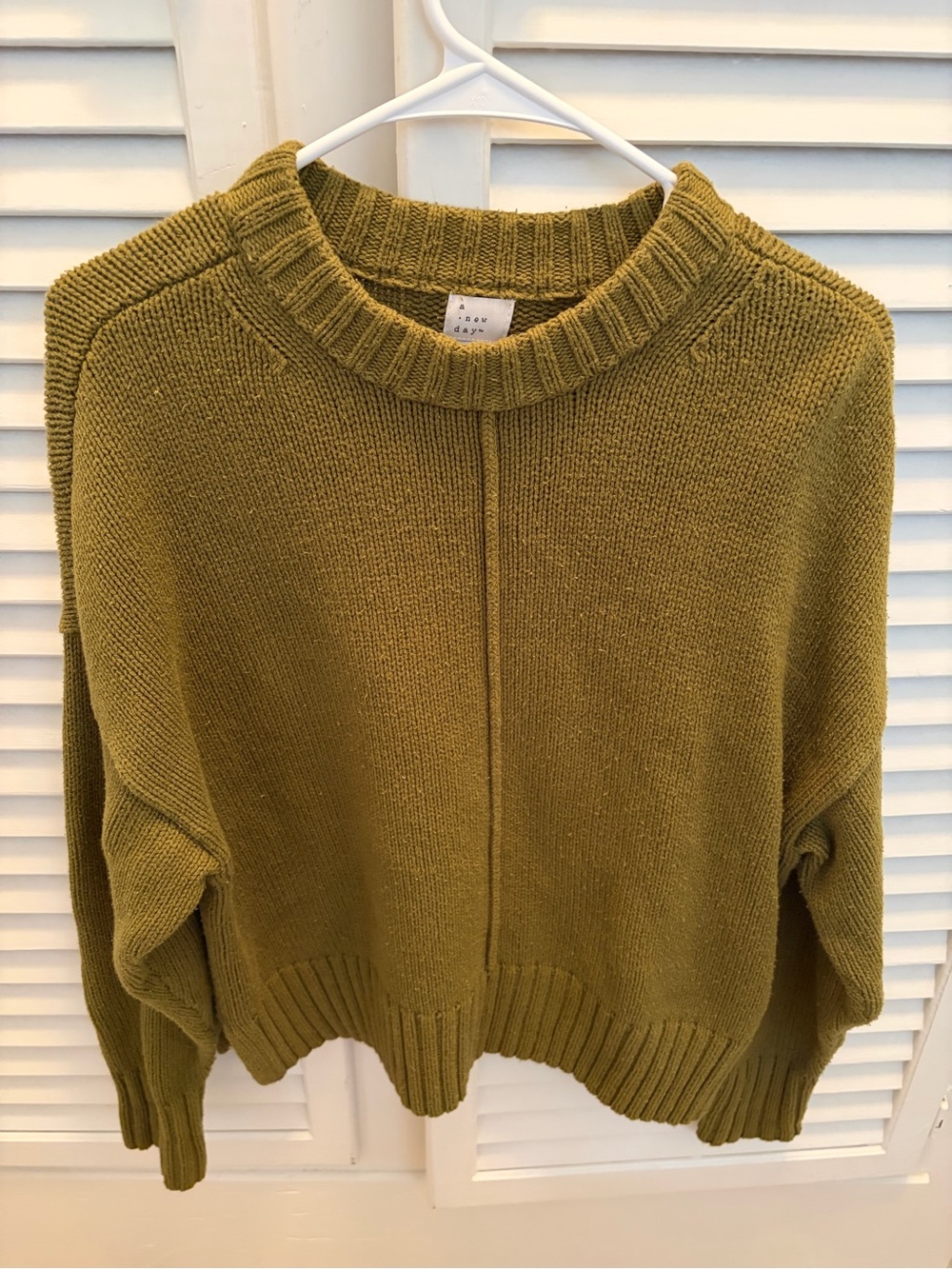 A New Day Olive Green Crewneck Sweater Size L
